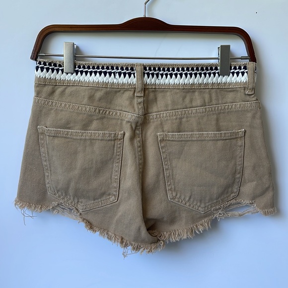 PS Erin Wasson Tan Woven Denim Cut Off Jeans Shorts Size 26 - Picture 4 of 5